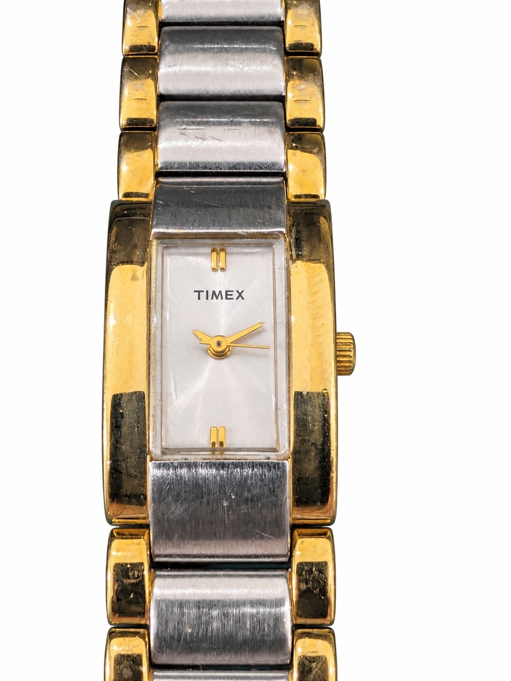 Timex Two-Tone Rectangular Watch Like New - Picture 2 of 7